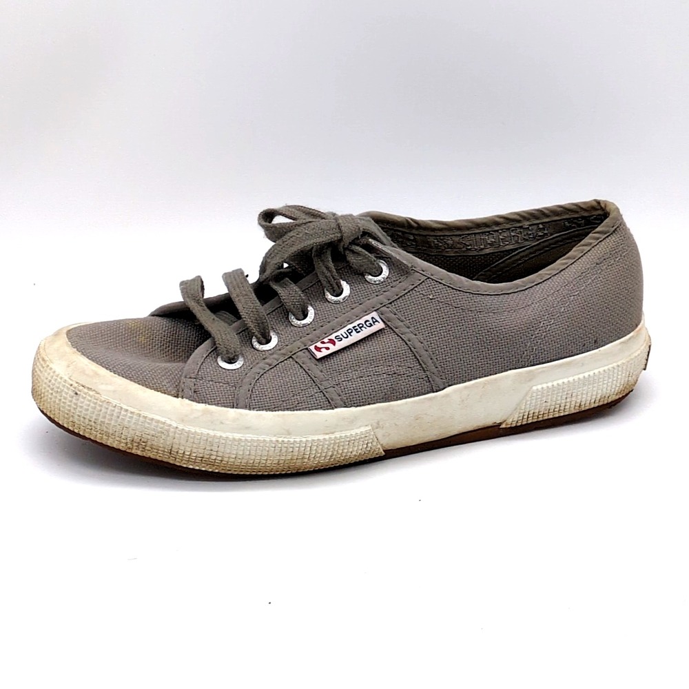 Superga Sneakers Women Gray 6.5 Athletic Walking Shoes Canvas Comfort